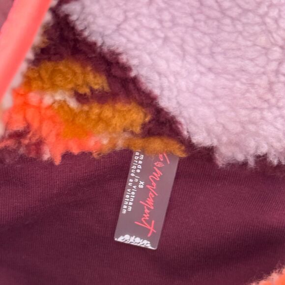 Free People Hit The Slopes Jacket Womens XS Fleece Deco Boho Cozy FP Movement - Picture 3 of 13